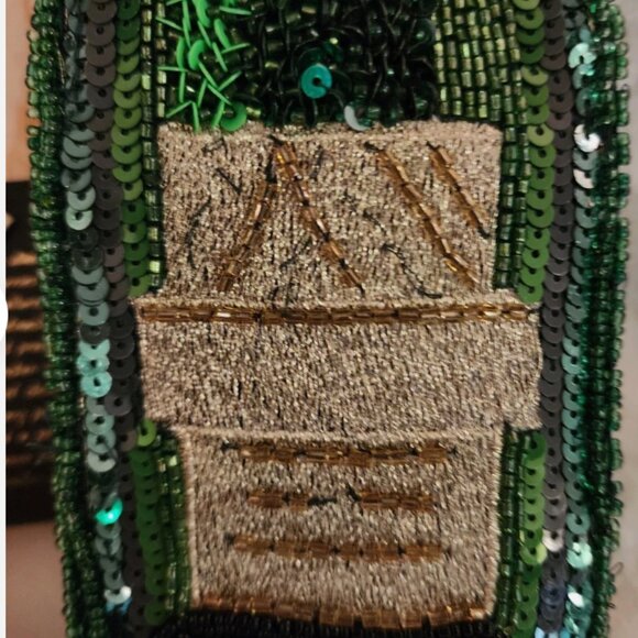 Handmade In India Champagne Bottle Beaded Sequin Bag Wristlet Tik Tok Viral - Picture 6 of 6